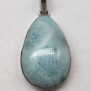 Sterling Silver Huge Larimar Stone Pendant