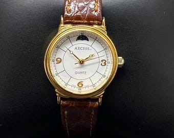 Benrus Legacy Diamond Moon Phase Quartz Analog Women\'s Watch Original Band Vintage BENRUS Legacy Diamond Quartz Gold Tone Moon Phase  main image 3