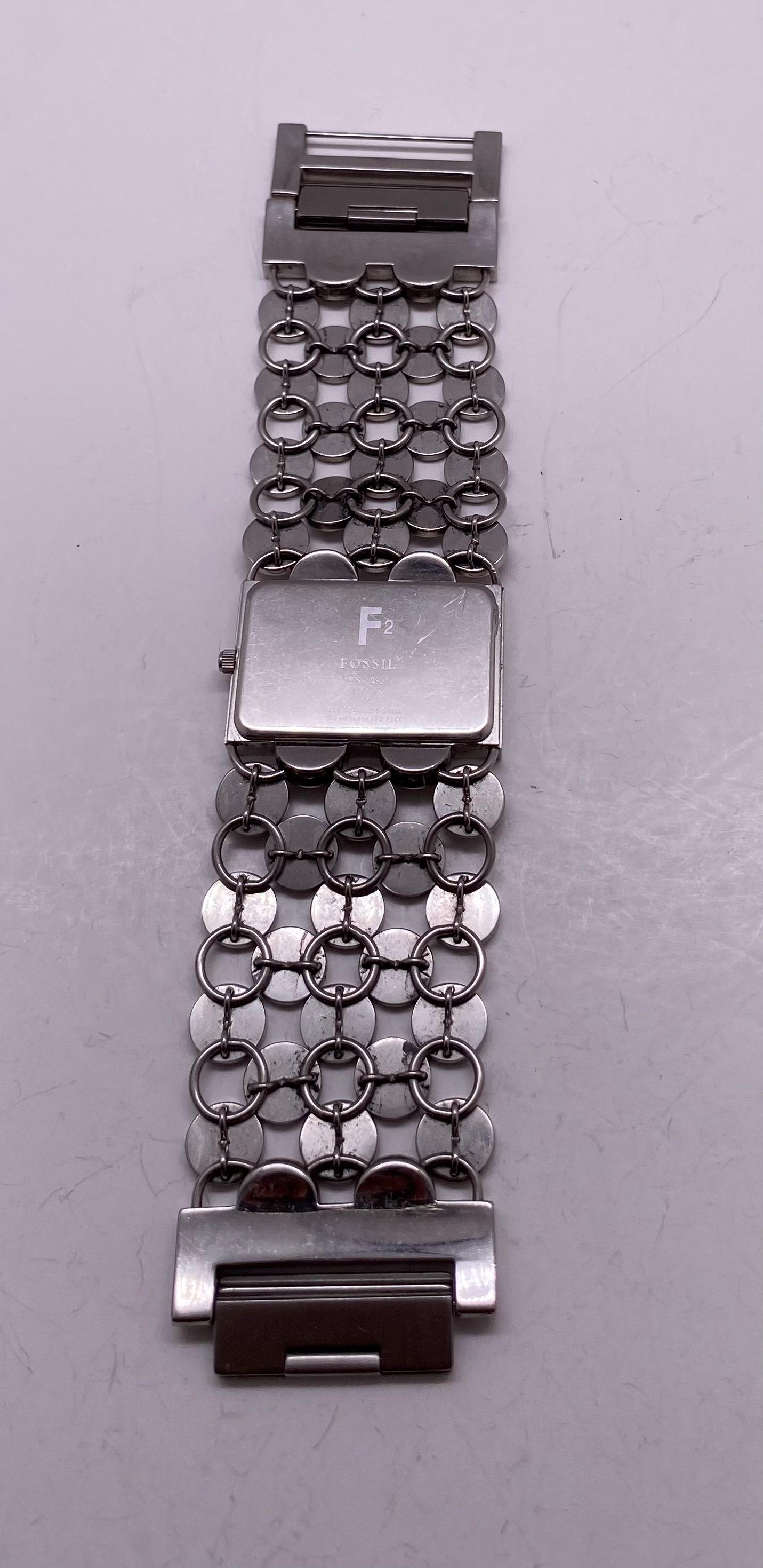 Fossil Watch F2 Stainless Steel Wide Bracelet Watch - Etsy