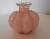 Pink Silvercrest Fenton Vintage 1940 39 s Perfume Bottle, Melon Shaped Art Glass