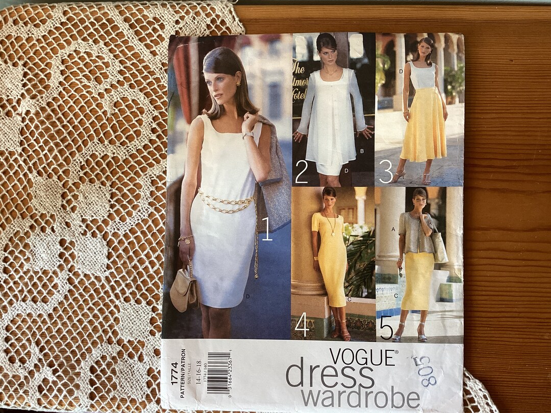 Vogue Dress Wardrobe Pattern #1774,complete Pattern, Uncut & Factory ...