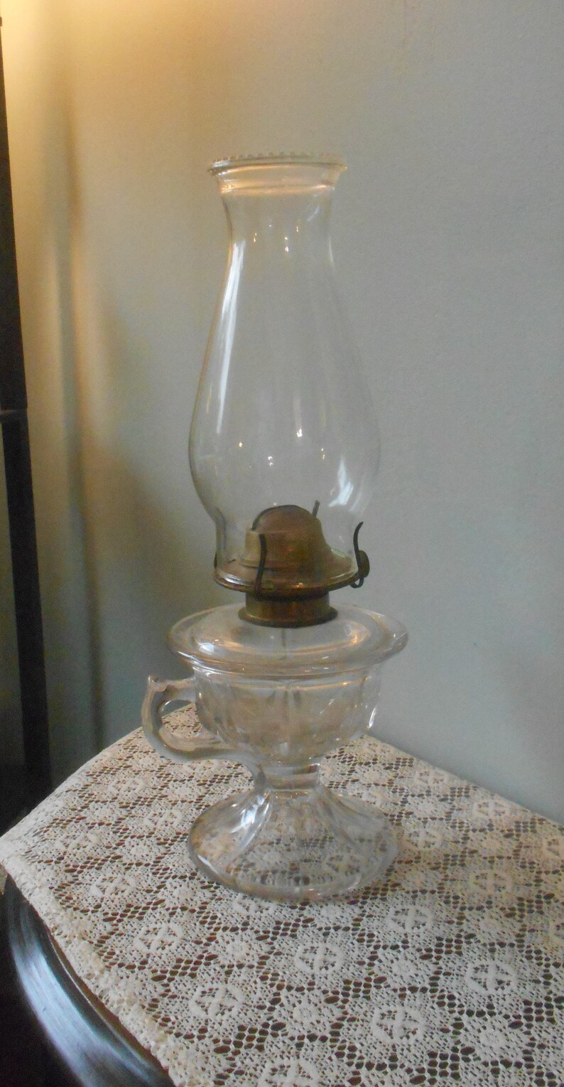 Antique Eagle Oil Lamp Clear Glass Oil Lamp Finger or Etsy