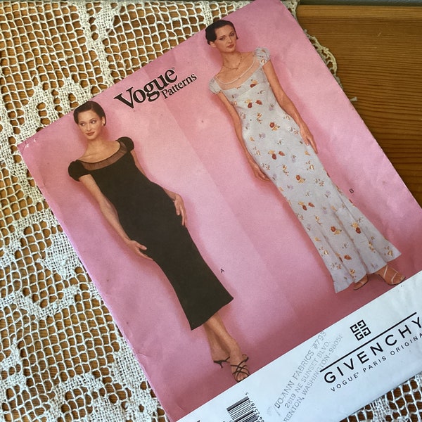 Givenchy Vogue Vintage Pattern #1978, Uncut & Factory Folded, Size 12-14-16, Bridal and Formal Wear, Made in 1997, Vogue Designer Pattern