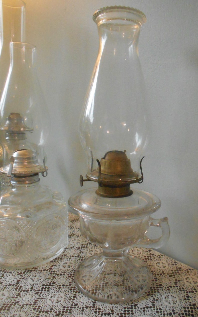 Antique Eagle Oil Lamp Clear Glass Oil Lamp Finger or Etsy