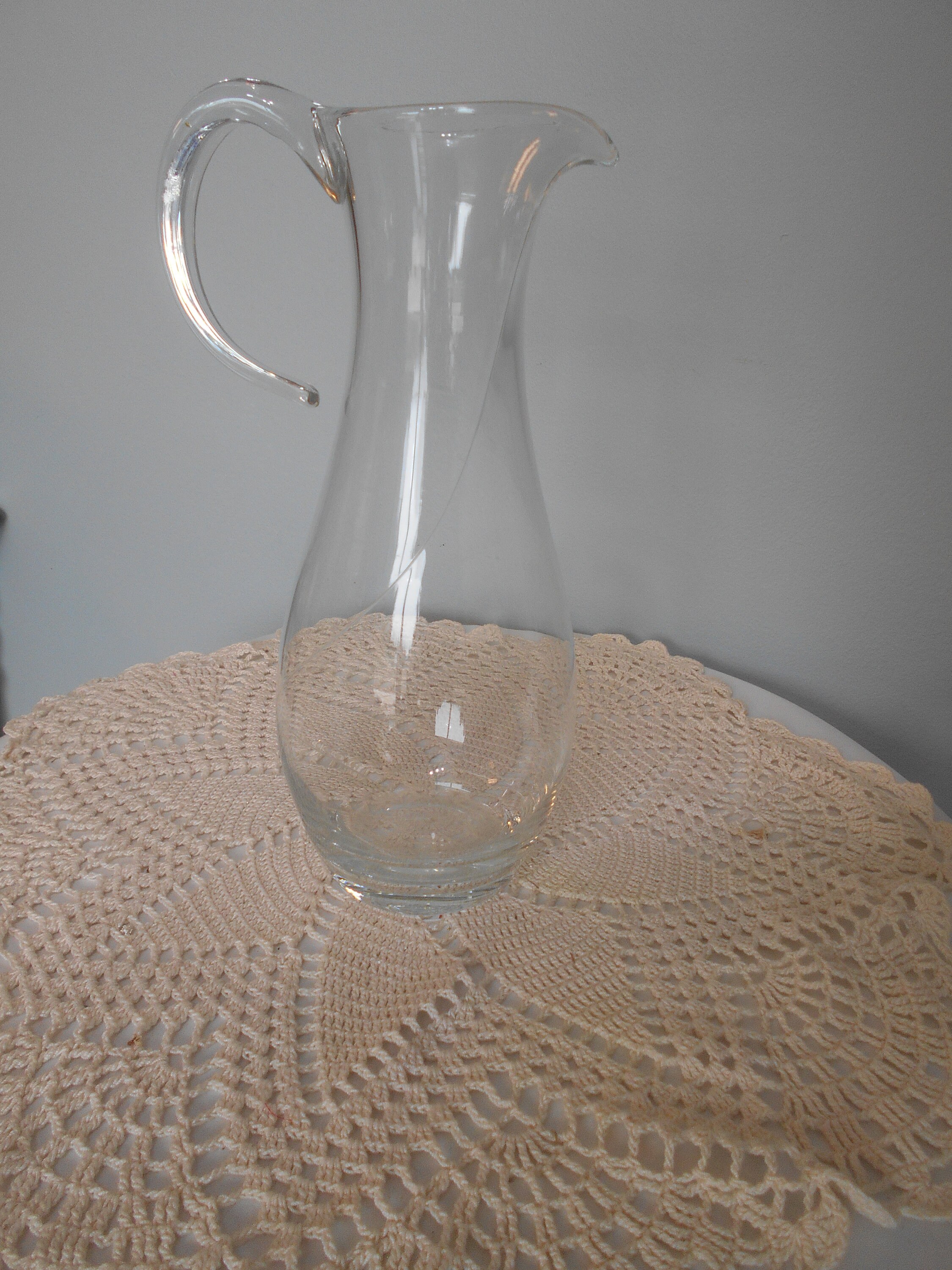 Lovely Crystal Cocktail Pitcher Clear Glass Swirl Designed Etsy