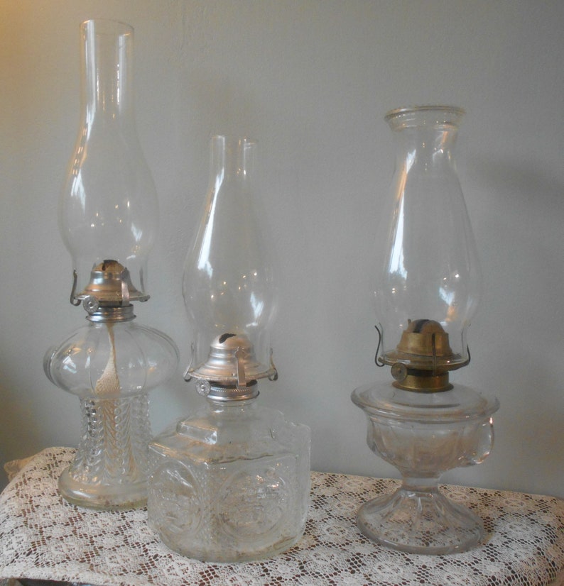 Antique Eagle Oil Lamp Clear Glass Oil Lamp Finger or Etsy