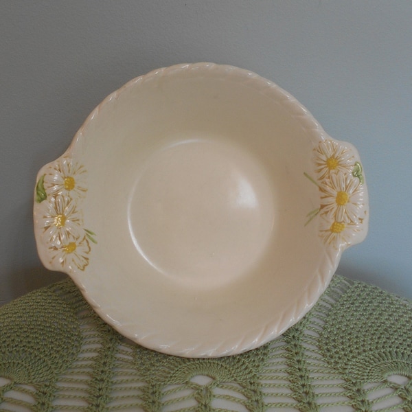 Metlox Vernon Sculptured Daisy Poppytrail 8" Round Vegetable Bowl,Vintage Summer Decor