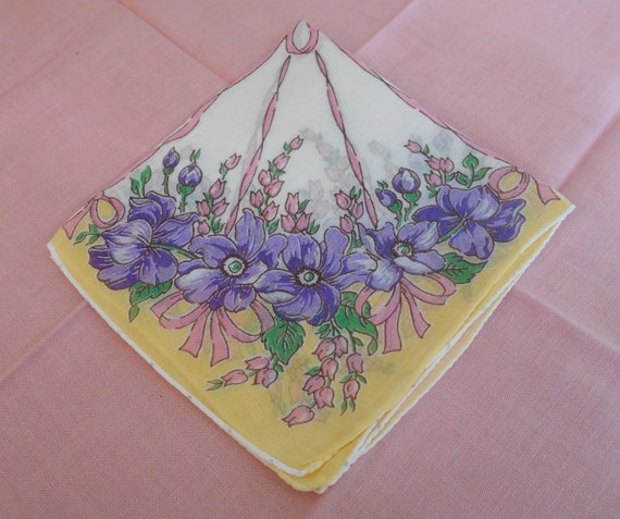 Beautiful Pink Ribbon And purple Floral Vintage H… - image 2