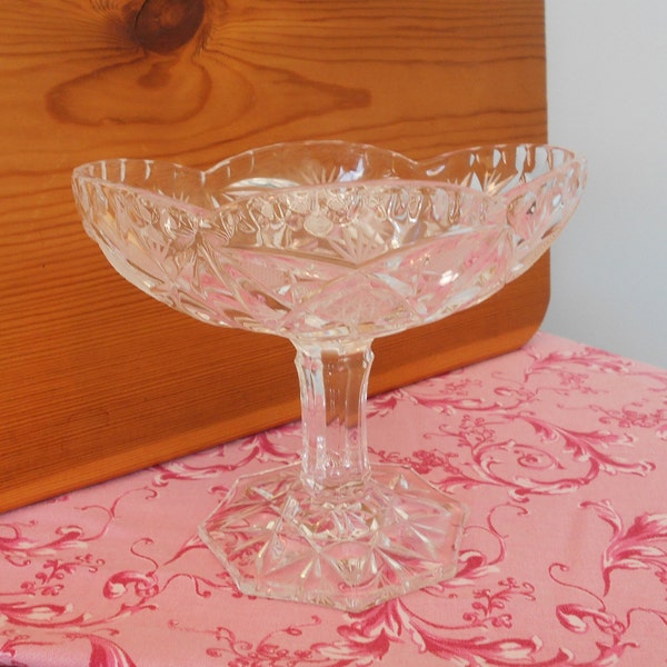 Cut Glass Compote Etsy