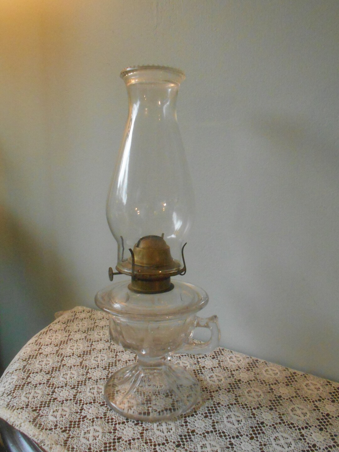 Antique Eagle Oil Lamp Clear Glass Oil Lamp Finger or Etsy