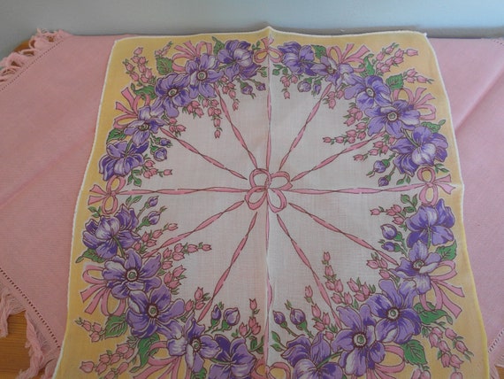 Beautiful Pink Ribbon And purple Floral Vintage H… - image 4