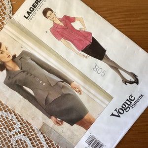 Karl Lagerfeld Vintage Vogue Pattern #1819,Complete Pattern, Uncut & Factory Folded, Size 12-14-16, Classic Power Suit, 1996