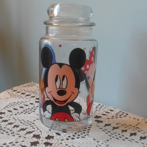 Mickey Mouse, Minnie Mouse, Donald Duck Lidded  Apothecary Jar, Kitchen Canister, Cookie Jar