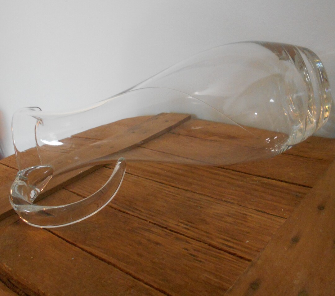 Lovely Crystal Cocktail Pitcher, Clear Glass Swirl Designed Barware