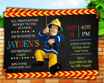 Fireman Sam Invite Etsy