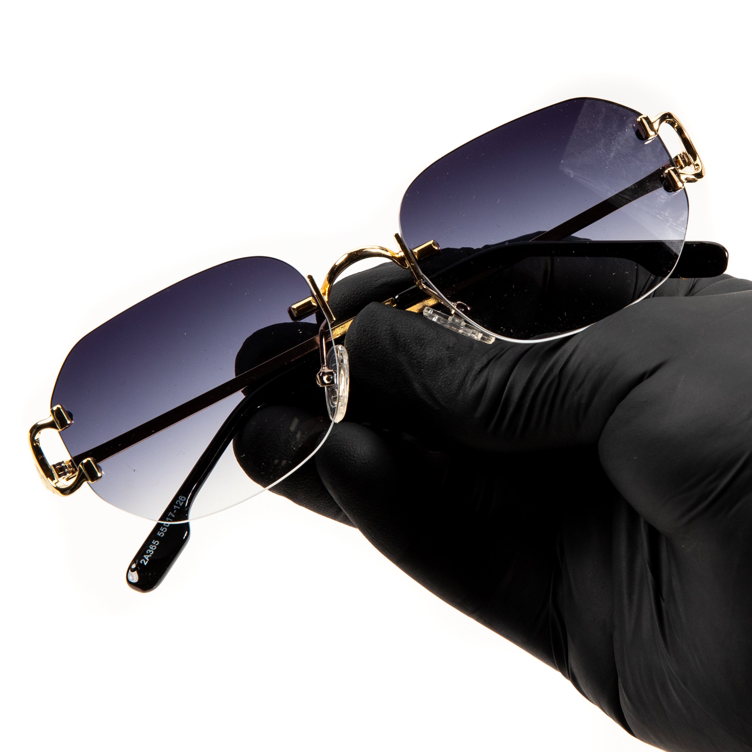 VWC Eyewear Big Classic C Rimless 18kt Gold Sunglasses | Double Gradient Brown & Yellow Lenses