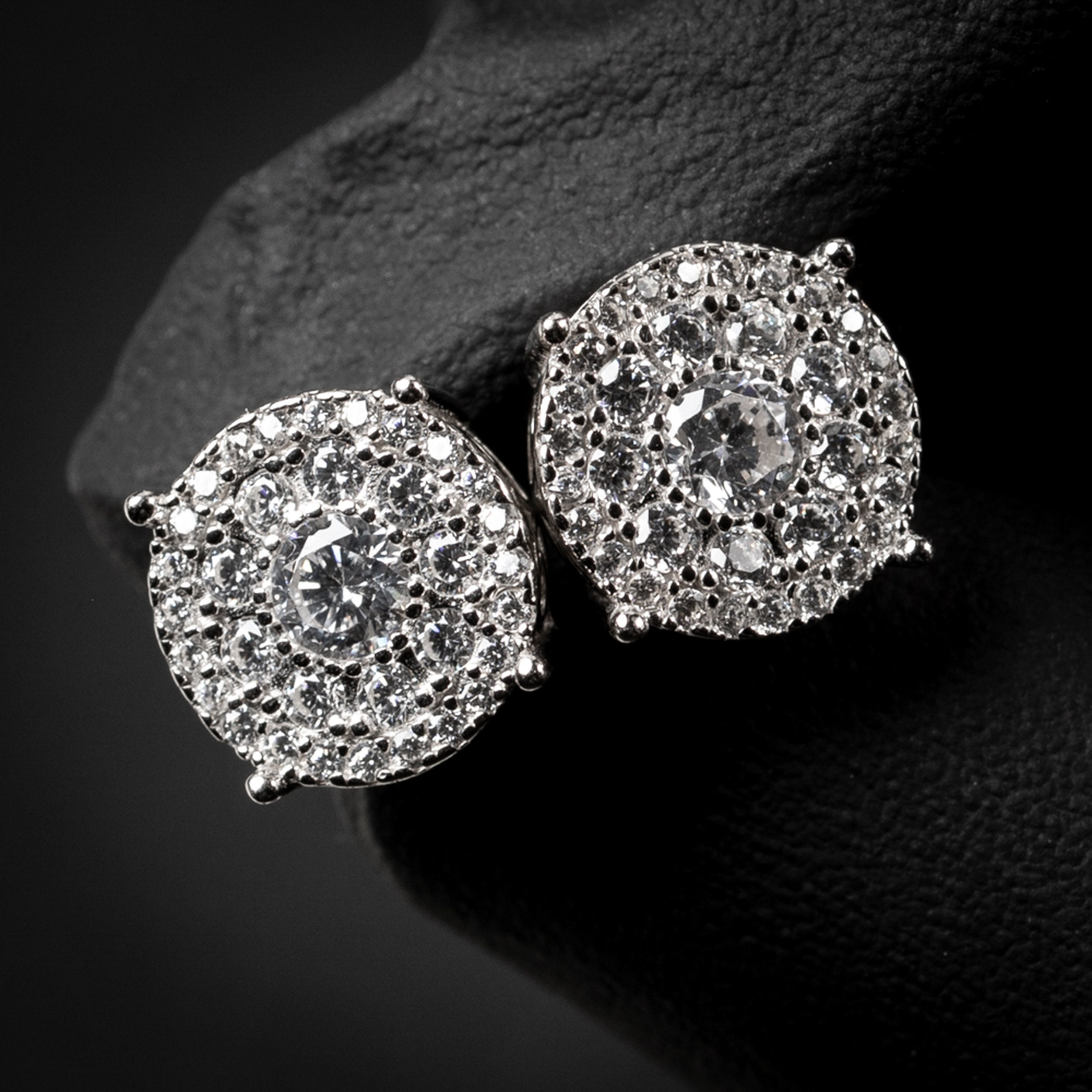 Women Silver Plated Big Round Cut Cubic Zircon Stud Earrings Bridal Jewelry  Gift | eBay