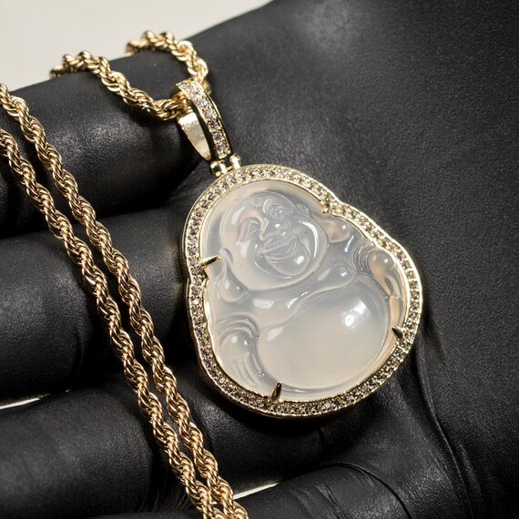 Yellow Gold Iced Clear Green Jade 