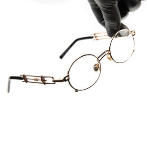 Mens Oval Clear Lens Vintage Gold Frame Retro Eyewear Glasses - Etsy