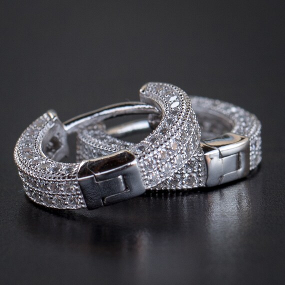 Mens iced out hoop earrings online