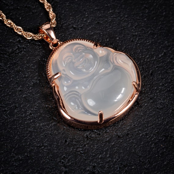 Small Pink Rose Gold Buddha Pendant and 