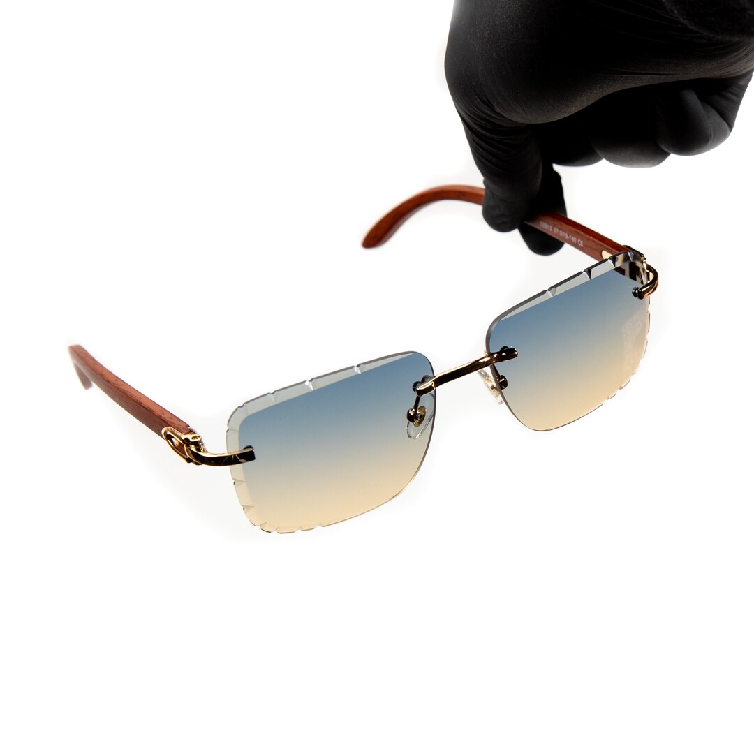 Frameless Cut-Edge Tan Gradient Sunglasses