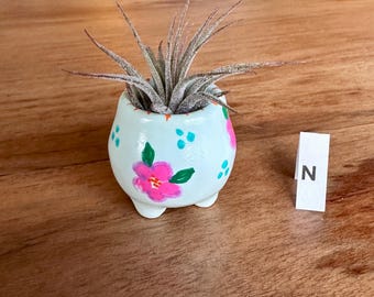 Mini Hand-Painted Poured Pot: Tiny Succulent Planter, Desk Decor