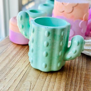 Handmade Ceramic Cactus Pot: Pastel Succulent Planter Small Plant Pot