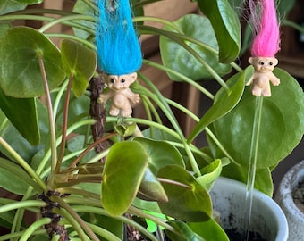 Retro Troll Plant Stake: 90s Nostalgia Decor, Plant Lovers