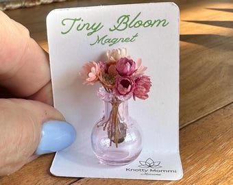 Mini Flower Vase Magnet | Tiny Bloom Fridge Decor, Teacher Gift