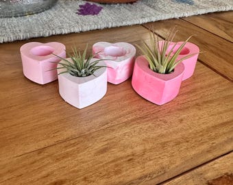 Mini Heart Air Plant Holder – Resin Crete Planter