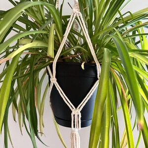 Handmade Macrame Plant Hanger: Boho Hanging Planter with Wood Beads, Plant Lovers