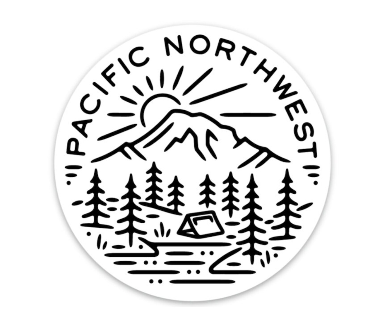 Pacific Northwest Vinyl Sticker PNW Sticker Laptop Decal Etsy