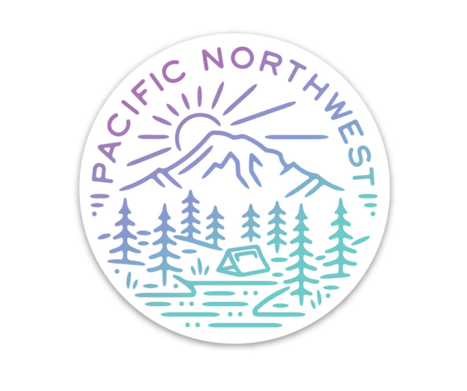 Pacific Northwest Vinyl Sticker PNW Sticker Laptop Decal Etsy