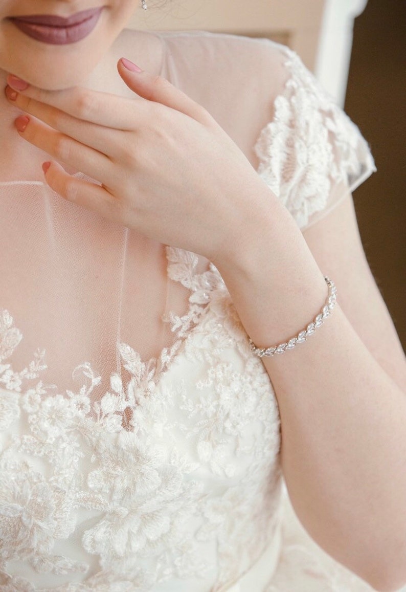 Bridal Bracelet Crystal Crystal Bracelet Wedding Bridal Bracelet Rose Gold