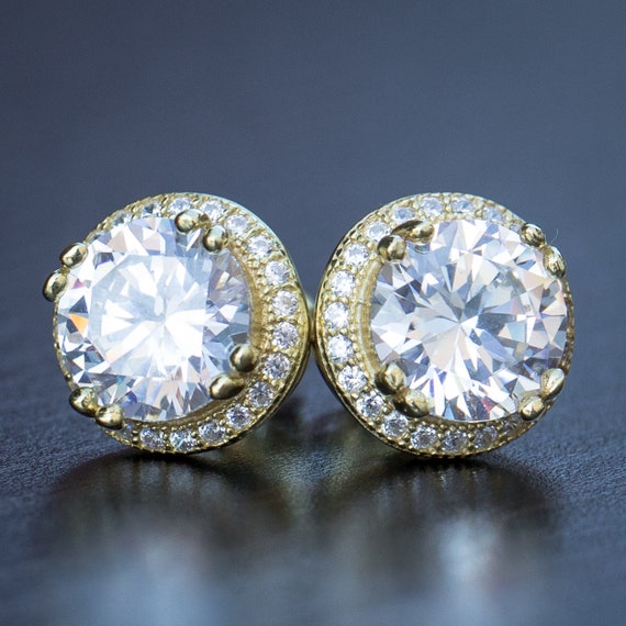 Mens gold screw back earrings deals
