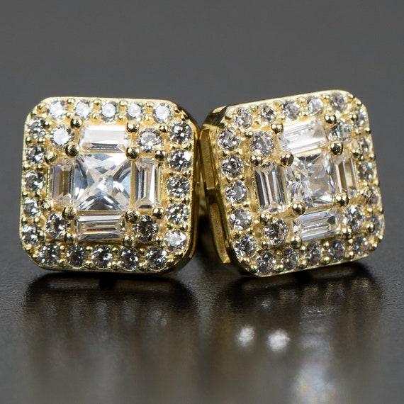 Mens sale baguette earrings