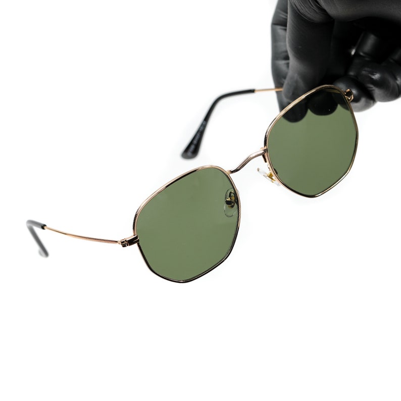 Mens Green Tint Gold Frame Summer Shades Sunglasses Etsy
