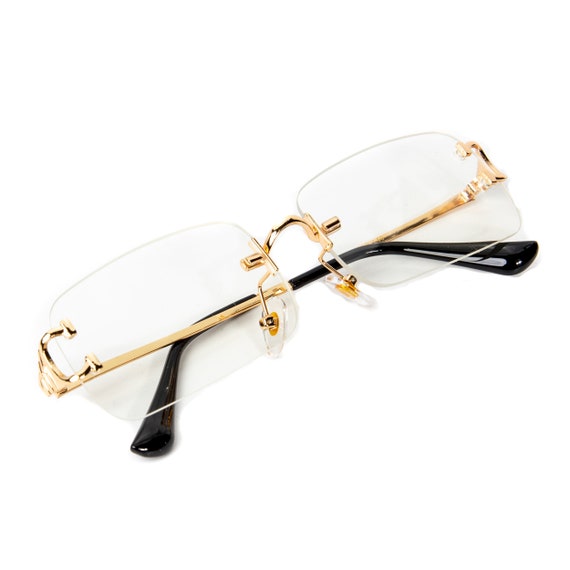 2 lentes de sol para hombre, gafas transparentes para hombres, gafas  transparentes de moda para mujeres, sin marco, gafas de sol transparentes  para