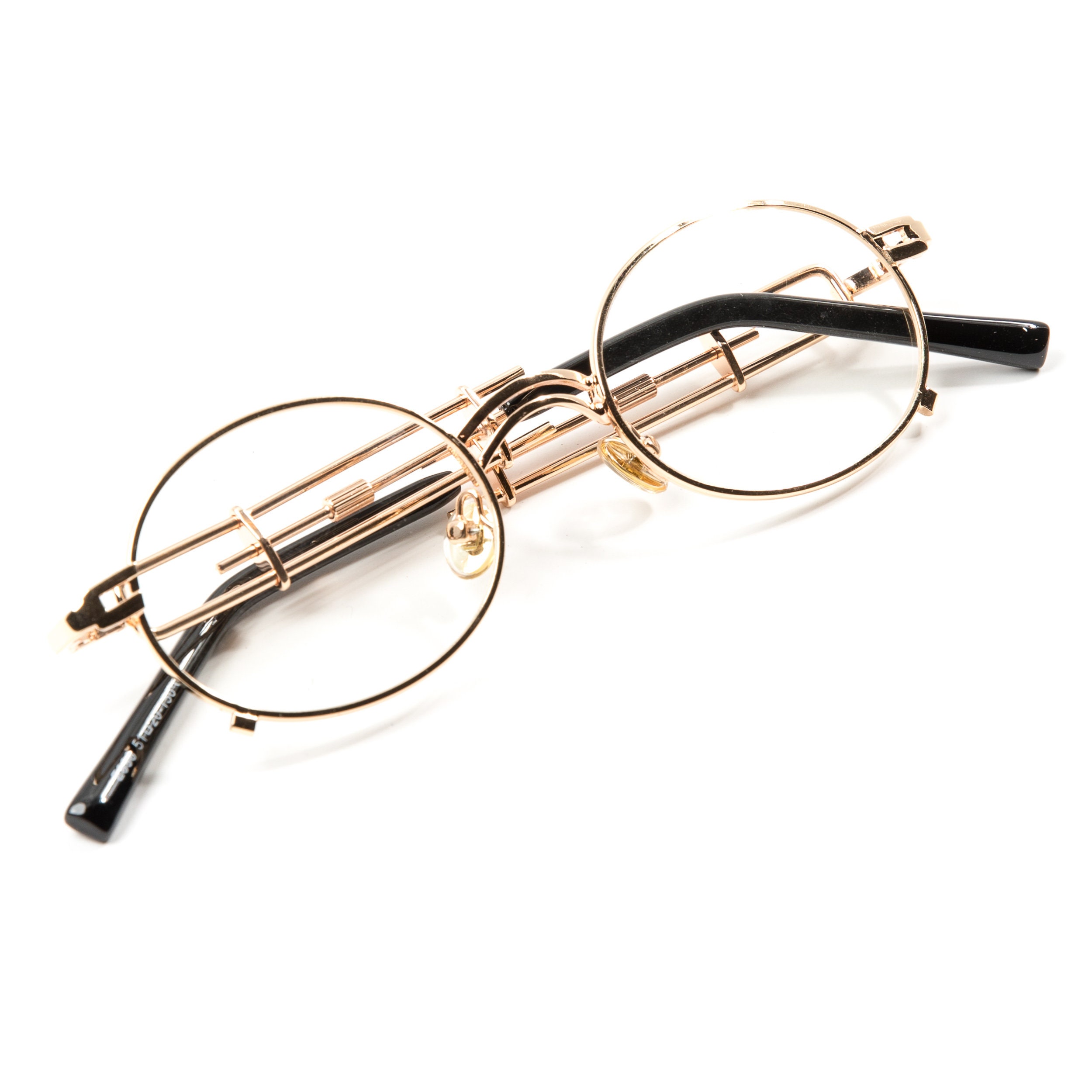 Mens Gold Round Vintage Oval Clear Lens Hip Hop Glasses - Etsy