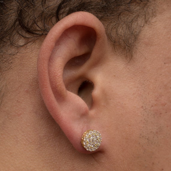 Mens flower 2024 diamond earrings
