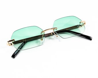 turquoise frame sunglasses