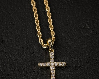 Details about / Gold Cross Jesus Crucifix Love Pendant Christ Rap Style Hip Hop Necklace Chain