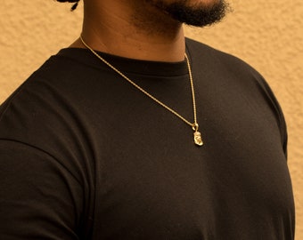Mini Micro Gold Jesus Piece Pendant 