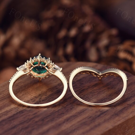 Bague De Fiançailles/mariage Or Blanc 14k - Moissanite émeraude 3 Carats - Taille 8 - Occasion Neuf