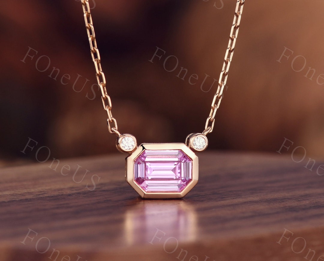 Pink Sapphire Gem Heavy Metal Necklace main image 0