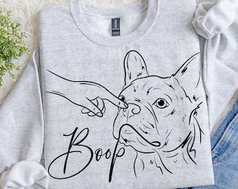 Boop Dog Breed Sweatshirt, Custom Dog Mom Gift, Women's Crew Neck Sweater