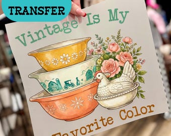 Vintage Pyrex DTF Transfer Ready to Press | Farmhouse Kitchen Shirt Transfer | Hot Peel Print