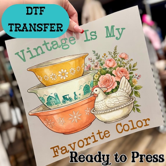 Vintage Pyrex DTF Transfer Ready to Press | Farmhouse Kitchen Shirt Transfer | Hot Peel Print