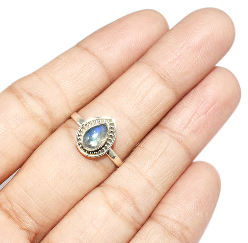 June Birthstone Vintage Ring Handmade Ring Pear Ring Pear Stone Ring Fresh Water Pearl Gift For Her Gemstone Ring Bohemian Ring